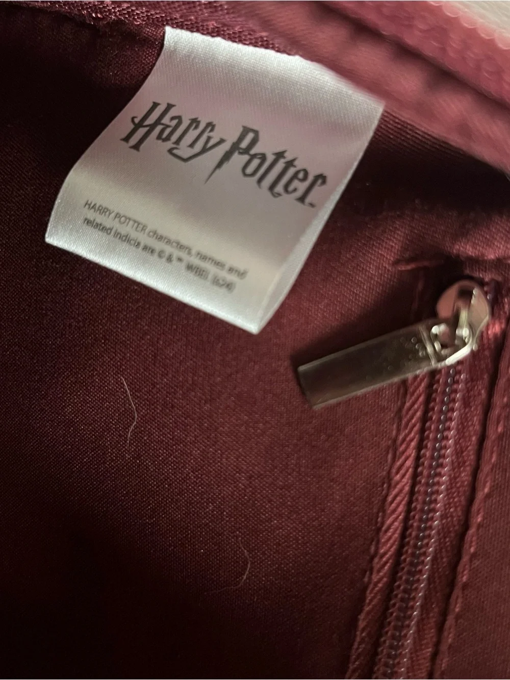 Maroon red faux leather Harry Potter Hogwarts mini backpack ft crest applique